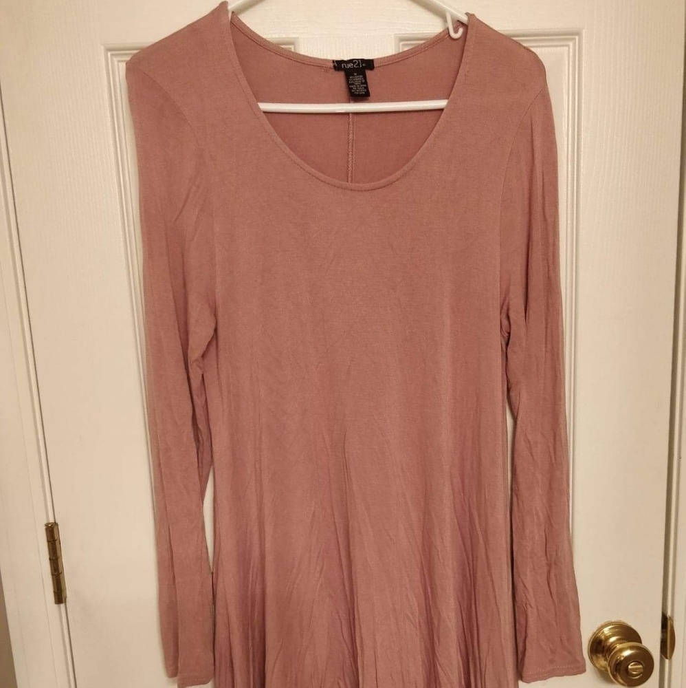 Long sleeve pink babydoll dress